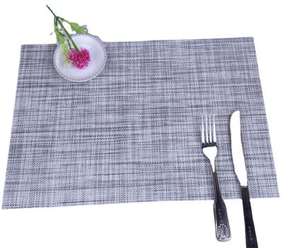 China Stocked Customized Environmental Woven Table Mat Rectangle PVC Plaid Dinner Mat Baby Pacemats Are Tablew Sets for sale