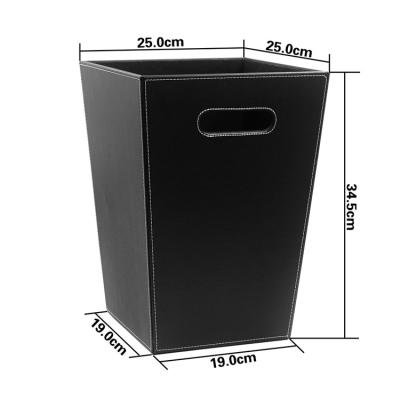 China Creative Fashionable Leather Square Household Trash Can Desktop Trash Can for sale