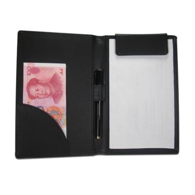 China Best Folder Hotel Leather Stationery Bill Folder Leather Hotel Restaurant Menu Black Leather Folder for sale