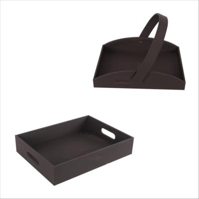 China PU Leather Hotel Tray Night Tray Bedside Tray Hotel Storage Box Frame Basket Shoes Factory Hotel Guest Room Goods Leather Goods for sale