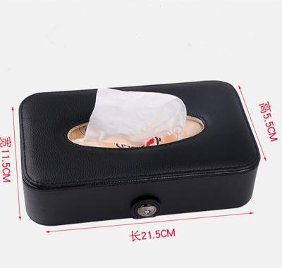 China Custom CLASSIC 2021 fashion logo PU soft leather car sun visor MULTIFUNCTIONAL tissue box holder for car for sale