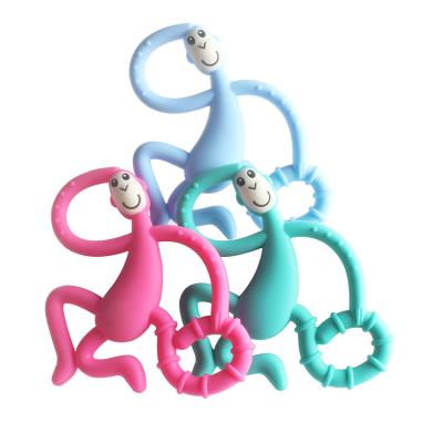 China Wholesale FREE BPA Free Silicone Teether Food Grade BPA Free Baby Teether Necklace Silicone Monkey Animals Teether for sale