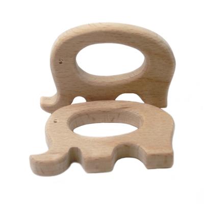 China New Arrival Eco-friendly Elephant Animal Train Food Grade Material Health Wooden Chewable Baby Teether for sale