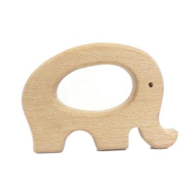 China New Arrival Eco-friendly Elephant Animal Train 100% Food Grade Health Material Teething Wooden Teether Babies for sale