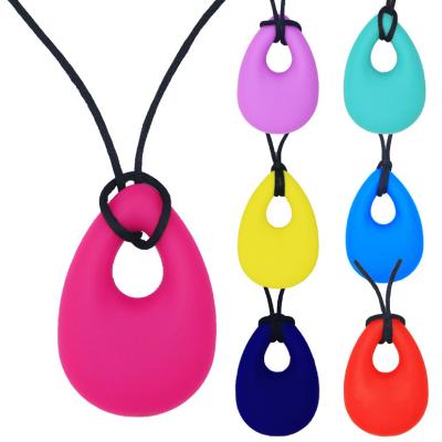 China Hotsale BPA FREE Silicone Teether Necklace Food Gradet Silicone Chewable Baby Pendant For Moms Baby Teether Nursing Necklace for sale