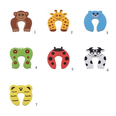 China Eco-freindly 7 Design Cartoon Animal Jammers Stop Door Stopper Holder Lock Security Guard Finger Protect Door Stopper for sale