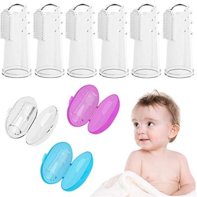 China 1pc/box Foldable Baby Brush Silicon Finger Toothbrush Kids Teeth Clean Soft Silicone Infant Rubber Toothbrush for sale