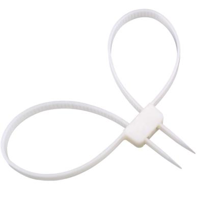 China Eco-friendly high strength self-locking double mouth fixed cable ties on both sides for sale