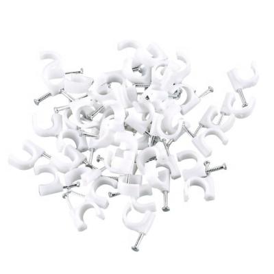 China Power Line Clamp Wall Nail 8mm Wiring Buckle Accessories Solid Wire Nail Nail 100 Pieces for sale