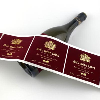 China Red Velvet Wine Bottle Tags Silver Embossing Private Label Wine For Glass Bottles for sale