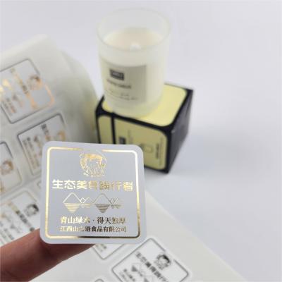 China Goldfolie Kleber für Kerzenetiketten Druck Aromatherapie Gläser Etiketten Kerzenverpackung zu verkaufen