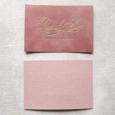 China Pink Gold Foil Wedding Thank You Cards Stickers Small Business Packaging Card Printing Services for sale