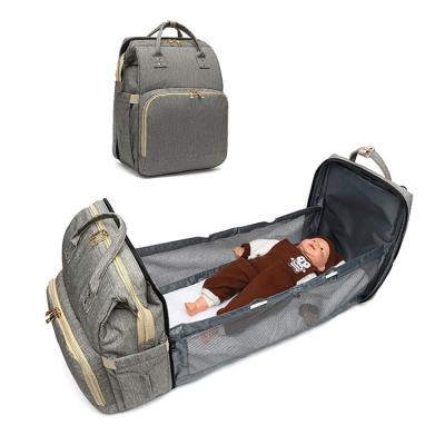 China Latest Portable Backpack Travel Outdoor Diaper Bags Backpack Mother Baby Diaper Bag Bed for sale