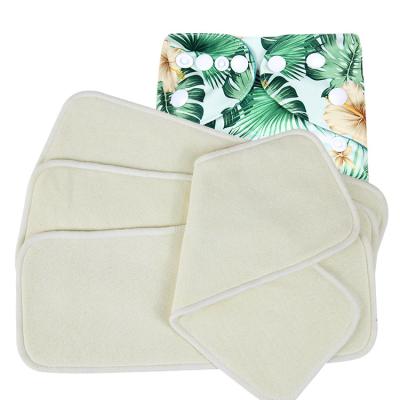 China Natucare printed BSCI bamboo 6 layer cotton hemp insert ai2 cloth diaper inserts for sale