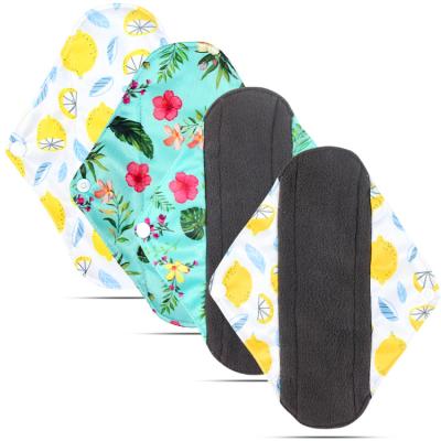 China Super Absorbent Reusable Bamboo Charcoal Cloth Washable Menstrual Pad Menstrual Pads Sanitary Pads for sale