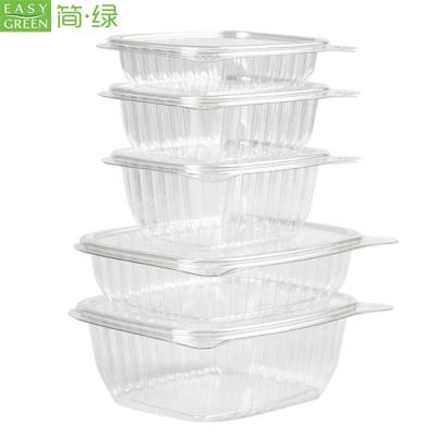 China Crystal Clear Easy Green Transparent Blister Clamshell Salad Fruit Food Packaging Disposable Plastic Box/Dish for sale