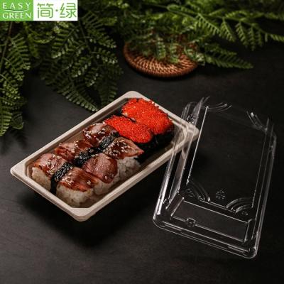 China Easy Green Catering Stocked Disposable Biodegradable Sushi Tray with Lid EG. - 1.0 for sale