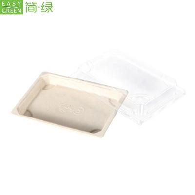 China Ecological; Biodegradable Disposable 100% Natural Straw Fiber Wheat Bagasse Sugarance Eco-friendly Rectangular Tray for sale