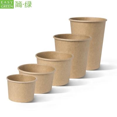 China Ripple Wall 8 Ounce Brown Wrapping Paper Soup Cups Recyclable Paper Bowls For Hot And Cold Foods for sale