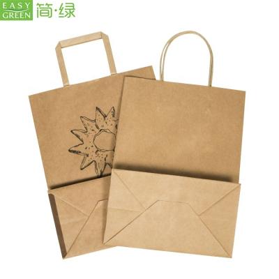 China Wholesale Custom Brown BIODEGRADABLE Take Away Package Kraft Paper Food Paper Bag for sale