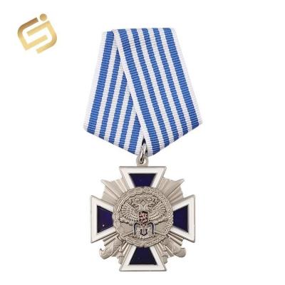 China Custom High Quality Iron Europe Antique Silver Cross Military Russia Army Medal for sale