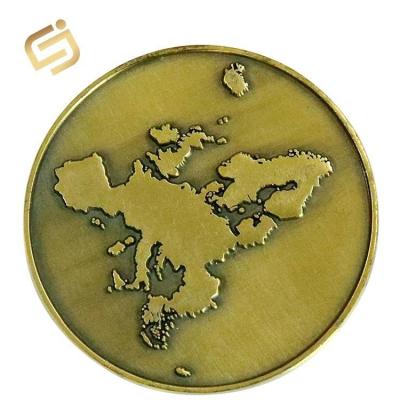 China Europe Promotional Gift Coins Custom Logo Design Antique Brass Challenge Coin for sale