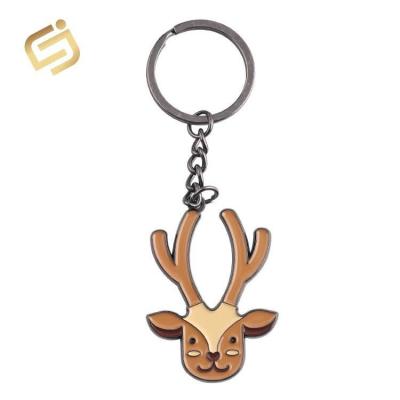 China Soft enamel personalized deer diy cute metal anime key chain for sovenirs for sale