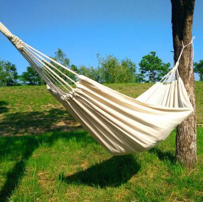 China Modern Wholesale Outdoor Canvas Hammock Solid Color 2m Single Outdoor Hammock for sale