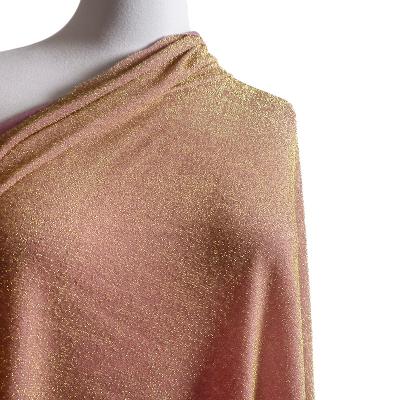 China Peach Gold 4 Way Stretch Metallic Nylon Knitted Metallic Plain Tank Top For Stealth Dresses for sale