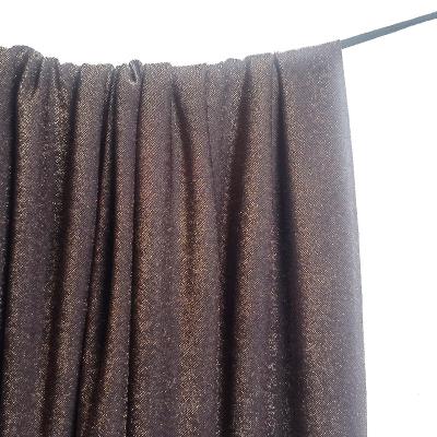 China Metallic Black Bronze Shimmering Soft Plain Jersey Metallic Knitted Nylon Fabric For Long Dress for sale