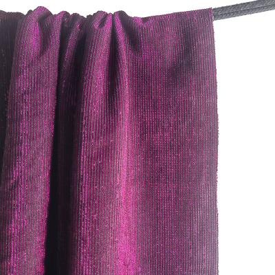 China Fuchsia Metallic Black Metallic Yarn Knitted Jacquard Jersey Fabric For Dress for sale