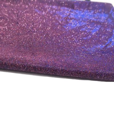 China Metallic Bonding Fabric Moonlight Interlock Iridescent Metallics Knit Fabric For Dress for sale