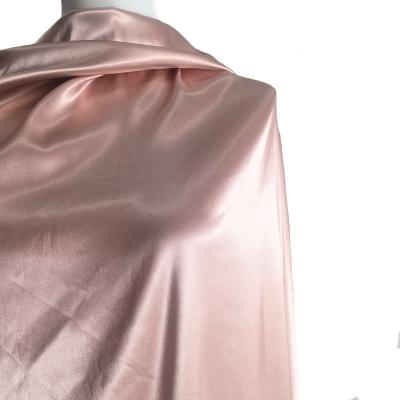 China Shiny Dusty Pink Spandex High Stretch Polyester Satin For Bridesmaid Dress for sale