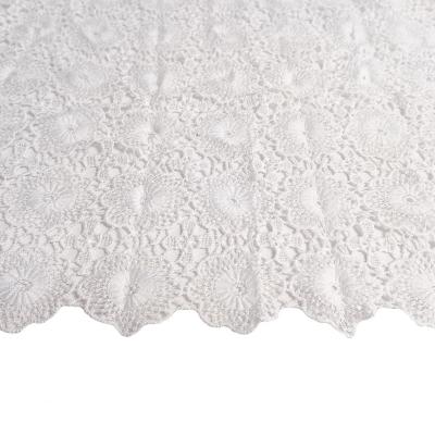 China 100% Pure White Dress Dress Polyester Lace Embroidery Lace Netting For Dress for sale