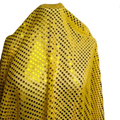 China Wholesale Party Festival Metallic Halloween Yellow Gold Sequin Costume Cloth Magic Cosplay for sale