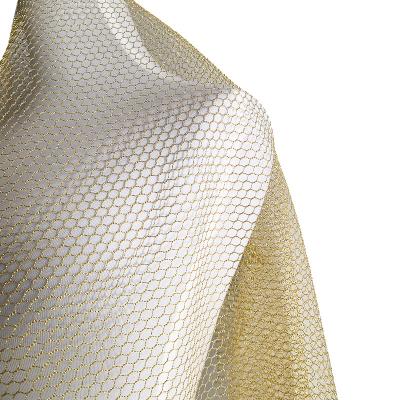 China Metallic Gold Mesh Sparkle Foil Net with Chunky Glitter for Christmas Decoration and Gifting for sale