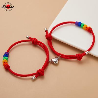 China CLASSIC Feng Shui Heart Charms Magnetic Adjustable Bracelet Set Fashion Couples Love Energy Bracelet for sale