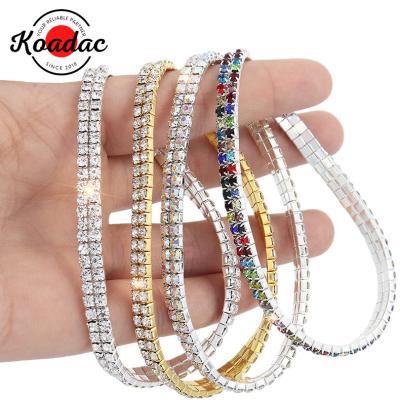 China Women's Wholesale CLASSIC Crystal Elastic Bracelet Full Rhinestone Cupchain Bracelet for sale