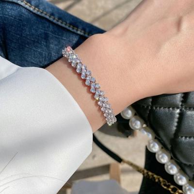 China Special Price Fashion Accessory TRENDY Rhinestone Charms Bracelet For Girls Women Lovers Copper Bangles for sale