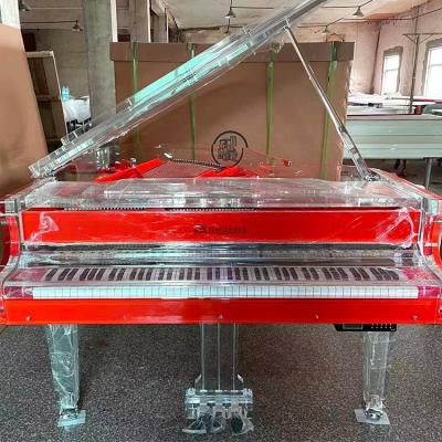 China Mechanical KG-186 Red High-end professional mechanical transparent grand Acoustic piano for sale