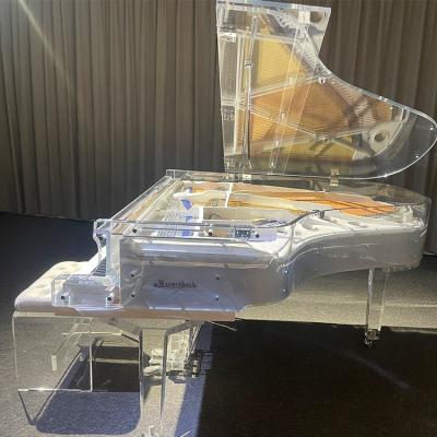 China Mechanical KG-275H Concert style High-end professional transparent grand piano with LED lights Acoustic piano for sale