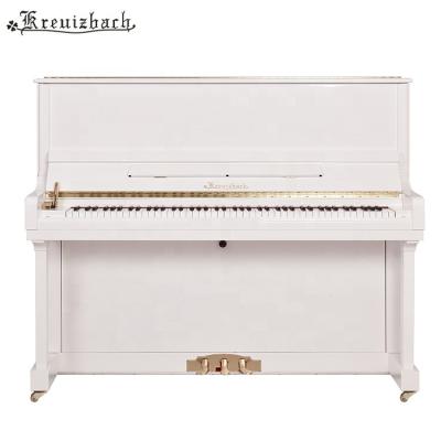 China KU-121 mechanical white upright piano with saddles is the most popular mechanical acoustic piano for sale