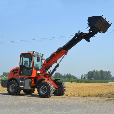 China Construction material stores China manufacture 1.5ton mini telescopic loader with wood fork,pipe,pallet fork,grass fork for sale