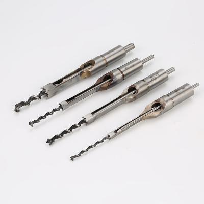 China 4PCS HSS Square Hole Drill Bit Woodworking Chisel Twist Chisel Woodworking Cutter Metric Slotting Tool for sale