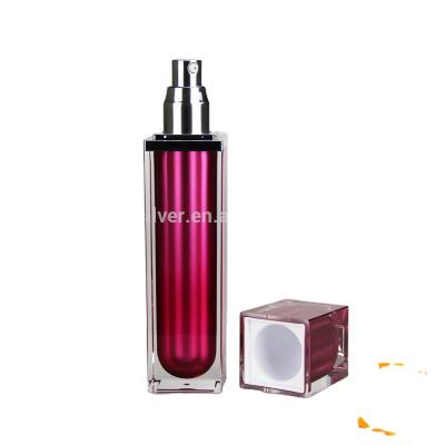 China BEAUTY PACKAGING Square Acrylic Bottle With Lotion Pump 30ml / 60ml / 120ml for sale