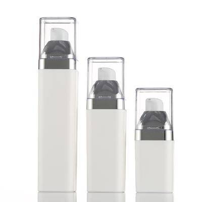 China Plastic Cosmetic Bottle Square Plastic Airless Package Pump Bottle15ml 30ml 50ml for sale