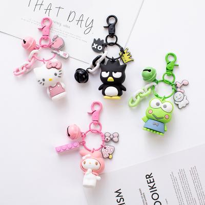 China Tendy New Cartoon Silicone 3D Soft PlasticHello Kitty Kuromi Cute Cartoon Keychain Soft Rubber Keychain for sale