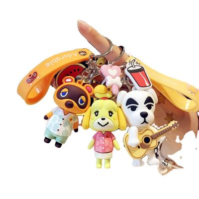 China Promotion Gift Lilangda Animal Crossing Son Doll Car Keychains Men Women Lovers Lock Small Cute Pendant Key Chains Ring Accessories Fashion Game for sale