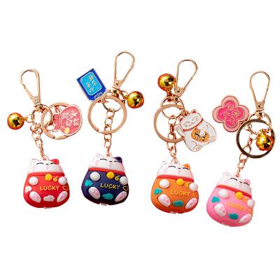 China Wholesale Cheap Wholesale Creative Soft Rubber Cute Ring PVC Metal PVC Promotion Gift Custom Key Chain Lucky Cat Key for sale