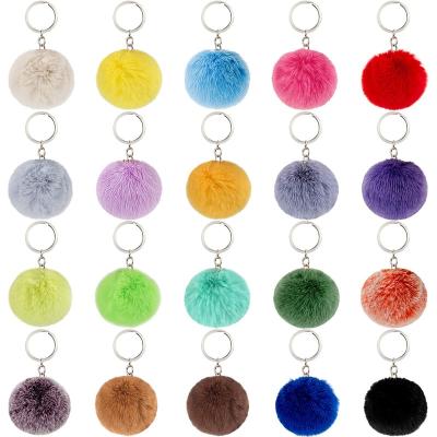 China Lilangda 8cm Plush Faux Rabbit Fur Ball Fashion Creative Elegant Fashion Key Chain Key Chain For Women And Girl Pompom Key Chain Volume for sale